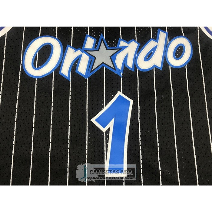 Camiseta Orlando Magic Anfernee Hardaway NO 1 Mitchell & Ness 1994-95 Negro